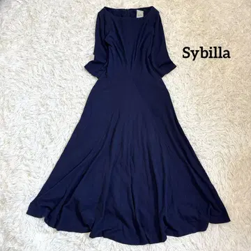 Sybilla 시빌라 미 실루엣 7부 소매 A라인 롱 원피스