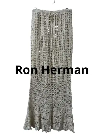 론 허먼 Ron Herman 아이보리 크로셰 뜨개질 롱 스커트