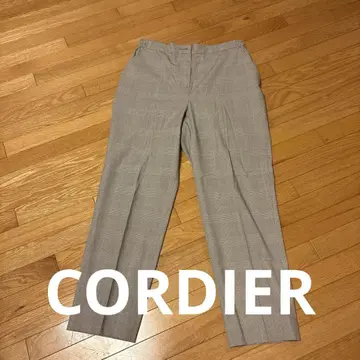 CORDIER 그레이 체크 무늬 캐주얼 팬츠