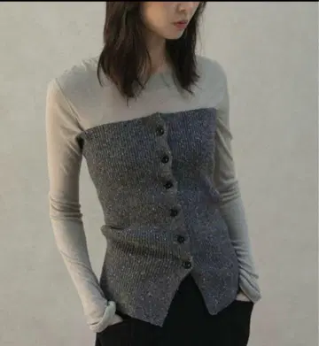 mixed tube knit charcoal