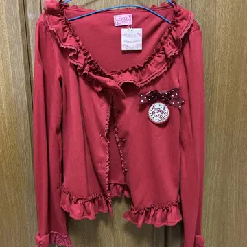 Angelic pretty 컷 가디건 빨간색 택 포함 미사용 새상품