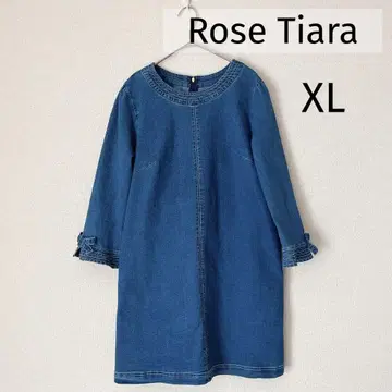 Rose Tiara XL 데님 리본 원피스