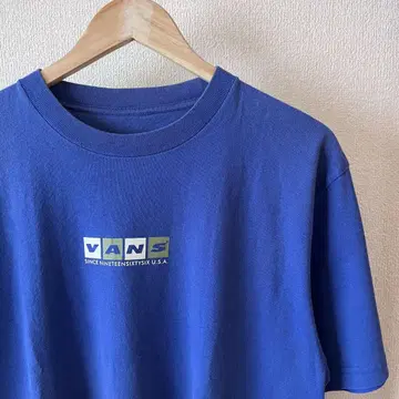 구제 의류 XL 정도 s/s 티셔츠 VANZ 반스 블루 스케이트