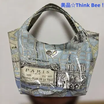 [새상품급] Think Bee! 싱크비 에나멜 토트백 PARI 거리 패턴