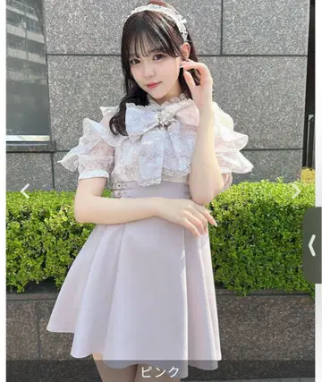 꽃무늬 보타이 도킹 원피스 ROJITA 보르도 핑크