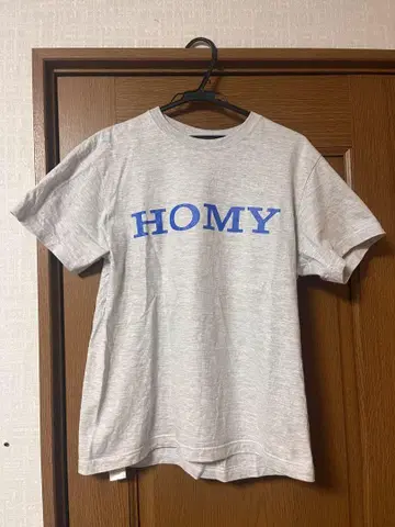 hhoommee 티셔츠 그레이 바디 파란색 로고