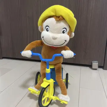 오자루의 조지 자전거 봉제 인형 옐로우 컬러 모자