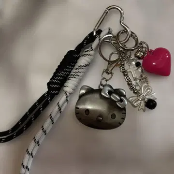 헬로키티 백 참 키링 실버