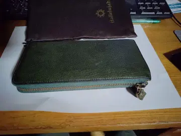 hallelujah 가죽 그린 컬러 장지갑 수납 봉투 포함