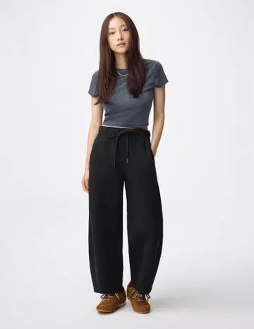 GU 헤비 웨이트 맨투맨 배럴 레그 팬츠+EC (기장 짧음 63.5cm)