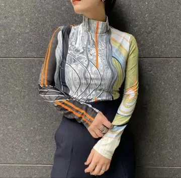 mame kurogouchi marble print jersey top