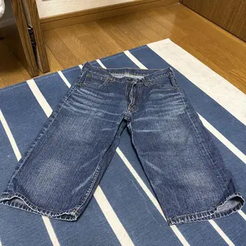 다크 블루 숏팬츠 청바지 미사용급