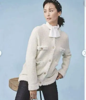 최종 가격 셀포드 트위드 니트 가디건 아이보리