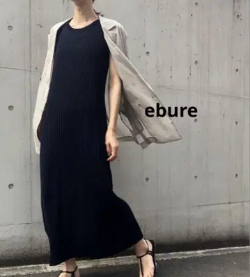 ebure 리브 니트 원피스 네이비