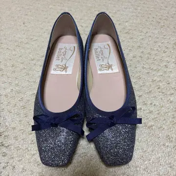 미사용 새상품 라우나레아 발레 슈즈 네이비 글리터 21.5cm