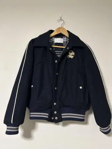 SUGARHILL 24AW MELTON STADIUMJACKET NAVY