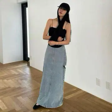 CLANE CIRCLE CUT LAYERED DENIM SKIRT