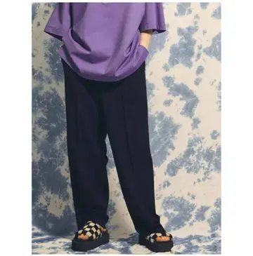 배 더블 크로스 핀턱 1턱 와이드 팬츠