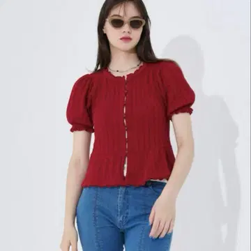 tina jojun 케이블 짜임 반팔 니트