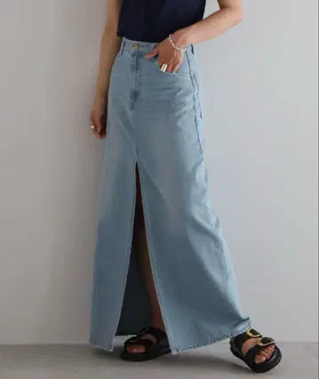 front slit denim skirt ENC