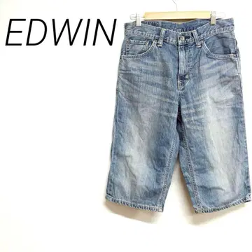 EDWIN 데님 숏팬츠 라이트 블루 M 포켓 4 캐주얼