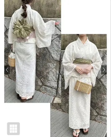 레이스 유카타 세트 화이트 레이스 유카타 [미사용 새상품]