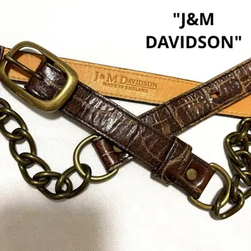 J&M DAVIDSON 제이앤엠 가죽 체인 벨트 크로코