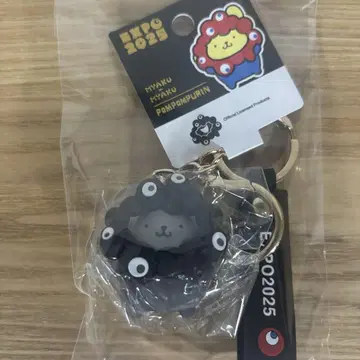 오사카 간사이 엑스포 산리오 먣쿠먣쿠 키링 블랙 폼폼푸딩