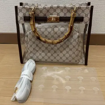 GRL 2Way 파우치 뱀부 핸들 모노그램 패턴 백