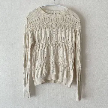 IENA *SARALAM 시스루 니트 코튼 상의