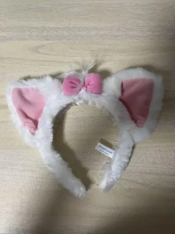 마리 쨩 고양이 귀 머리띠 핑크 리본 포함