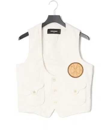 새상품 DSQUARED2 베스트 스터드 와펜 화이트 L 상당