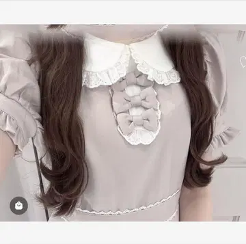 pium 둥근 카라 리본 도리 셋업