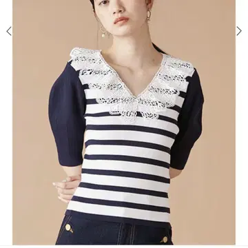 레이스 칼라 니트탑 LILYBROWN