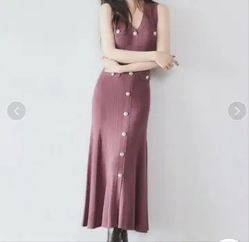 스나이델 snidel 슬리브리스 프론트 버튼 니트 원피스