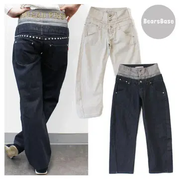 SCULPTOR Beaded Layered Denim Pants