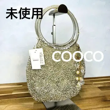 미사용 새상품급 [COOCO] 실버 와이어 핸드백 비쥬 참