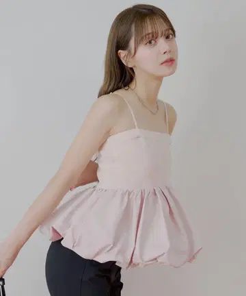 Chico 끈 탈부착 페플럼 도킹 베어 탑 핑크