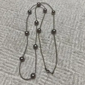 그레이 진주 롱 목걸이
