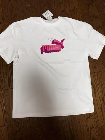 PUMA 핑크 로고 티셔츠