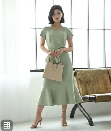 하트 클로젯 반팔 리브 원피스 [민트]