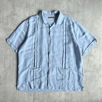 [ 00s vintage ] 린넨 x 레이온 레이온 셔츠 쿠바 50s