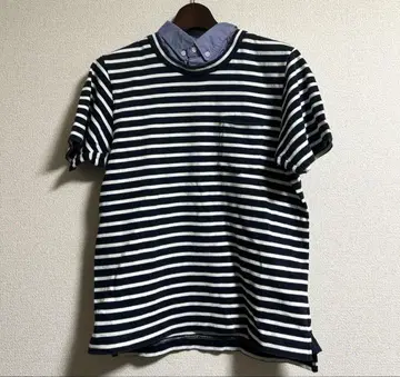 sacai 사카이 페이크 레이어드 셔츠 도킹 보더 T셔츠