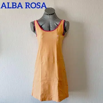 ALBA ROSA 오렌지 슬리브리스 미니 원피스
