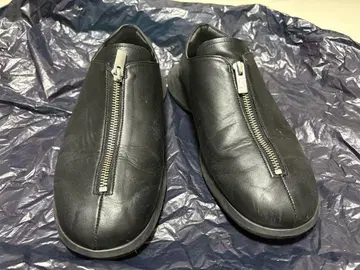 sinobis front zip 지퍼 부착 가죽 스니커즈