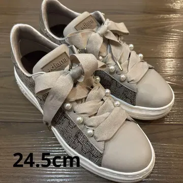 다이애나 Daiana + 베이지 리본 펄 스니커즈 24.5cm