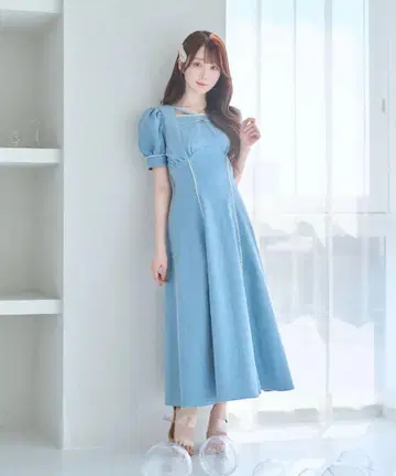 로제뮤즈 Lace denim dress