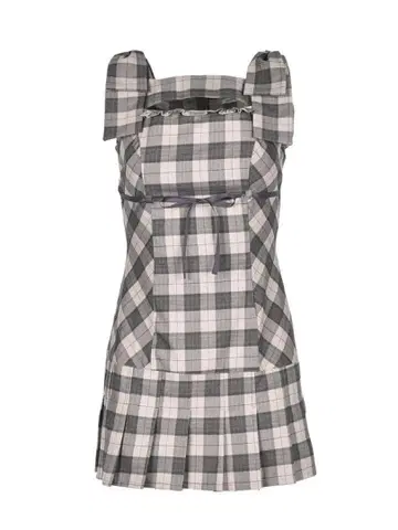 릴리에뮬리 Shoulder Ribbon Check Onepiece
