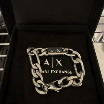 Armani Exchange 실버 체인 팔찌
