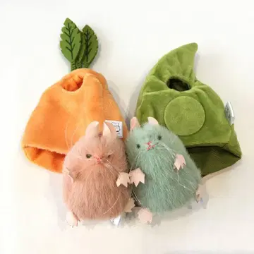 쥐 봉제 인형 & 인형옷 컬렉션 2 당근 에다마메색 인형옷 세트